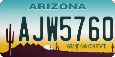 AZ license plate AJW5760