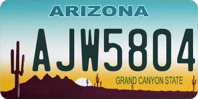 AZ license plate AJW5804