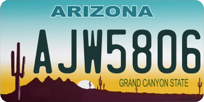 AZ license plate AJW5806