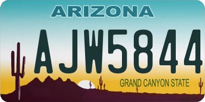 AZ license plate AJW5844