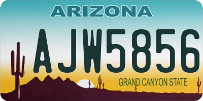 AZ license plate AJW5856