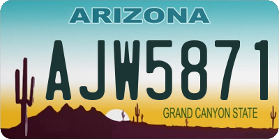 AZ license plate AJW5871