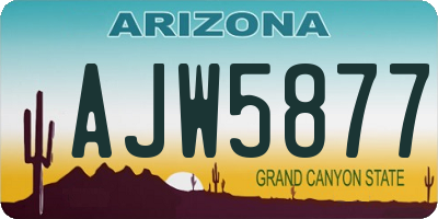 AZ license plate AJW5877