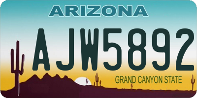 AZ license plate AJW5892