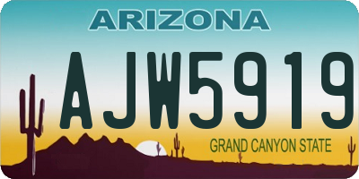 AZ license plate AJW5919