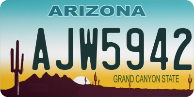 AZ license plate AJW5942