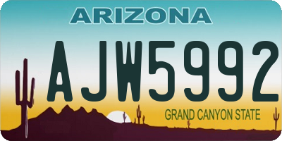AZ license plate AJW5992