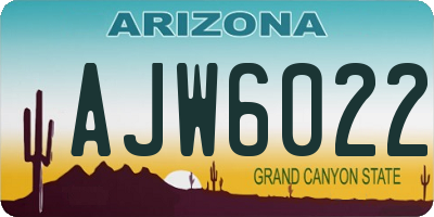 AZ license plate AJW6022