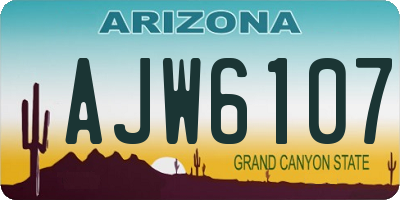 AZ license plate AJW6107