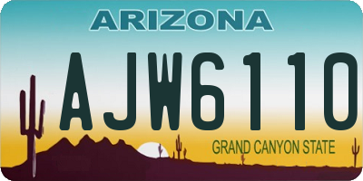 AZ license plate AJW6110