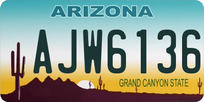 AZ license plate AJW6136