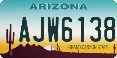 AZ license plate AJW6138