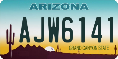 AZ license plate AJW6141