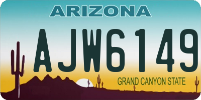AZ license plate AJW6149