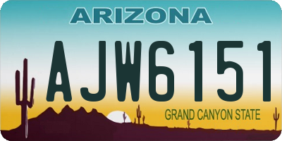AZ license plate AJW6151