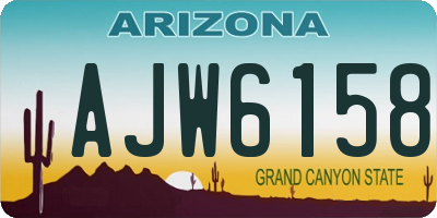 AZ license plate AJW6158