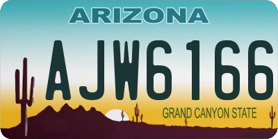 AZ license plate AJW6166