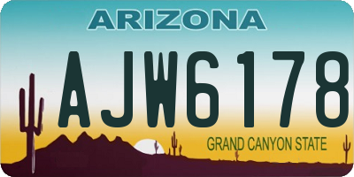 AZ license plate AJW6178