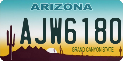 AZ license plate AJW6180