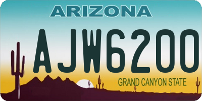 AZ license plate AJW6200