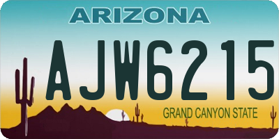 AZ license plate AJW6215