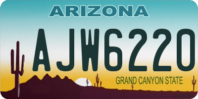 AZ license plate AJW6220