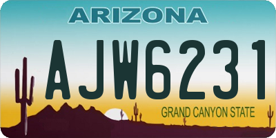 AZ license plate AJW6231