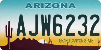 AZ license plate AJW6232