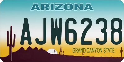 AZ license plate AJW6238
