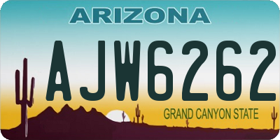 AZ license plate AJW6262