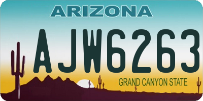 AZ license plate AJW6263