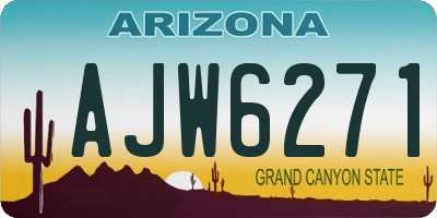 AZ license plate AJW6271