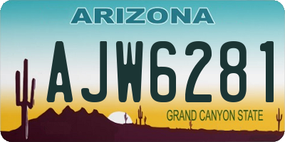 AZ license plate AJW6281