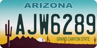 AZ license plate AJW6289