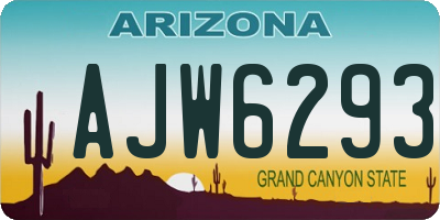 AZ license plate AJW6293