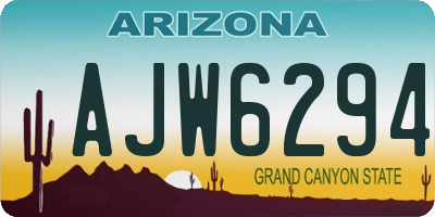 AZ license plate AJW6294