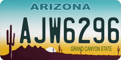 AZ license plate AJW6296