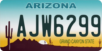 AZ license plate AJW6299