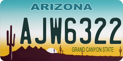 AZ license plate AJW6322