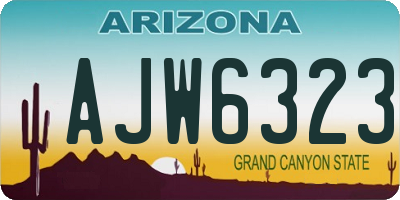 AZ license plate AJW6323
