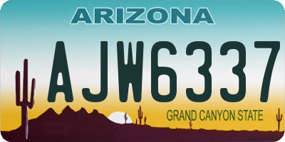 AZ license plate AJW6337