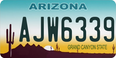 AZ license plate AJW6339