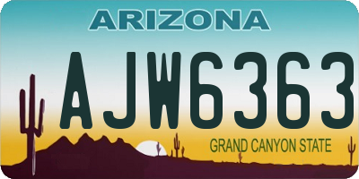 AZ license plate AJW6363
