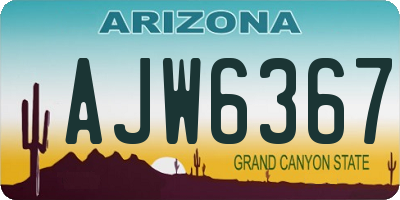 AZ license plate AJW6367