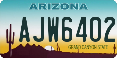 AZ license plate AJW6402