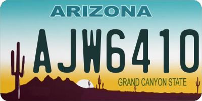 AZ license plate AJW6410