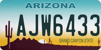 AZ license plate AJW6433