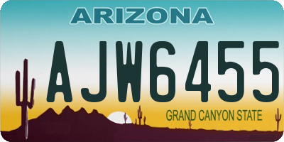 AZ license plate AJW6455