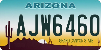 AZ license plate AJW6460