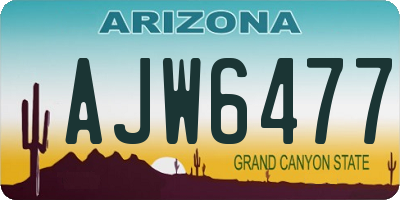 AZ license plate AJW6477